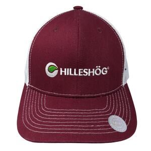 Hilleshog Snapback Trucker Hat Red One Size Adjustable Mesh Back Direct Caps